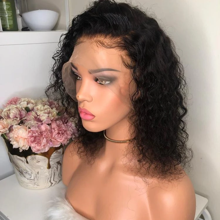 

Mink Brazilian Real Virgin Hair Short Size 8INCH 10INCH 12INCH 14INCH Bob Cut Wig Wholesale Human Hair Full Lace Curly Bob Wig