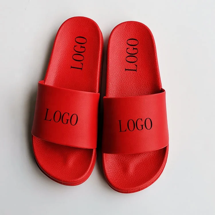 

Cheap PVC Slides Sandals Shoes Printed Logo Women Flip Flop Slippers, Customized