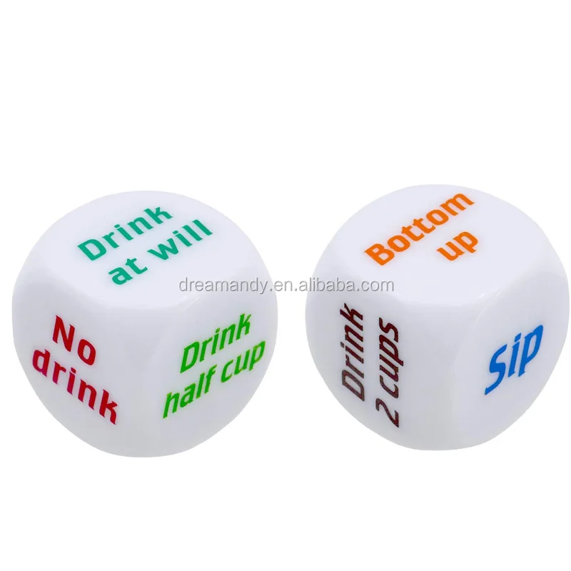 5x English Letter Drink Decider Dices Games Party Pub Bar Fun Die Toys Black