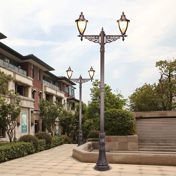CE Decorative outdoor post top light pole street lighting antique led garden light