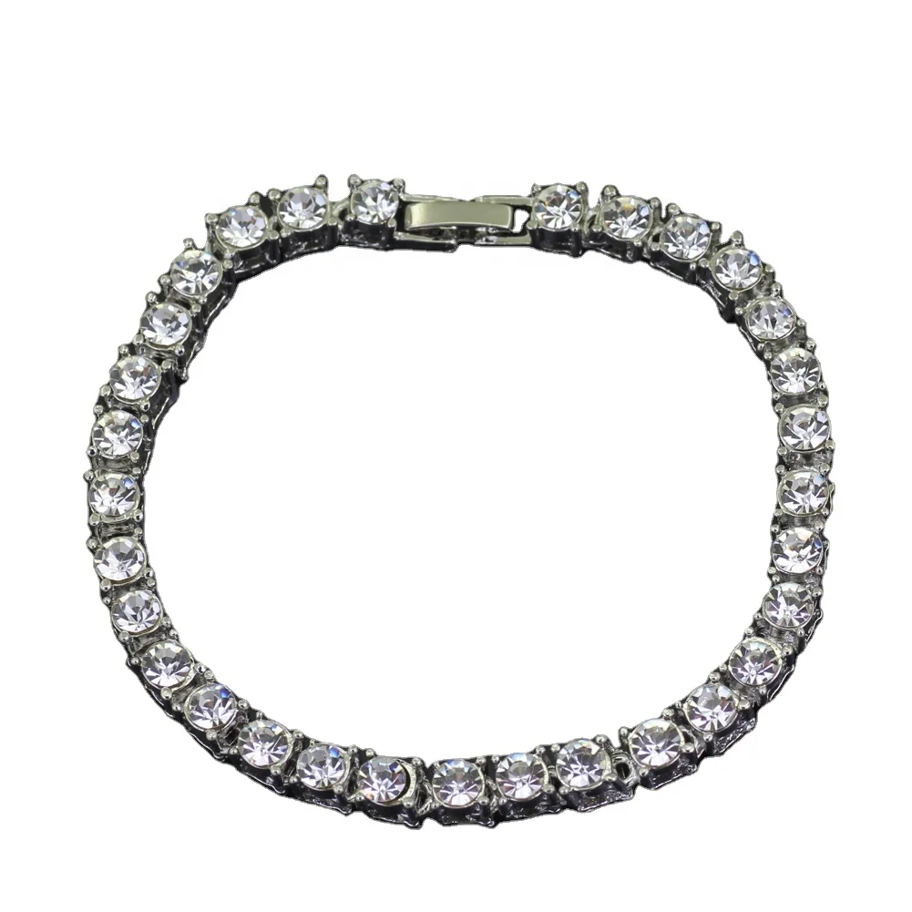 

Hip-hop bracelet 20cm water diamond chain men's hip-hop 1 row set diamond bracelet