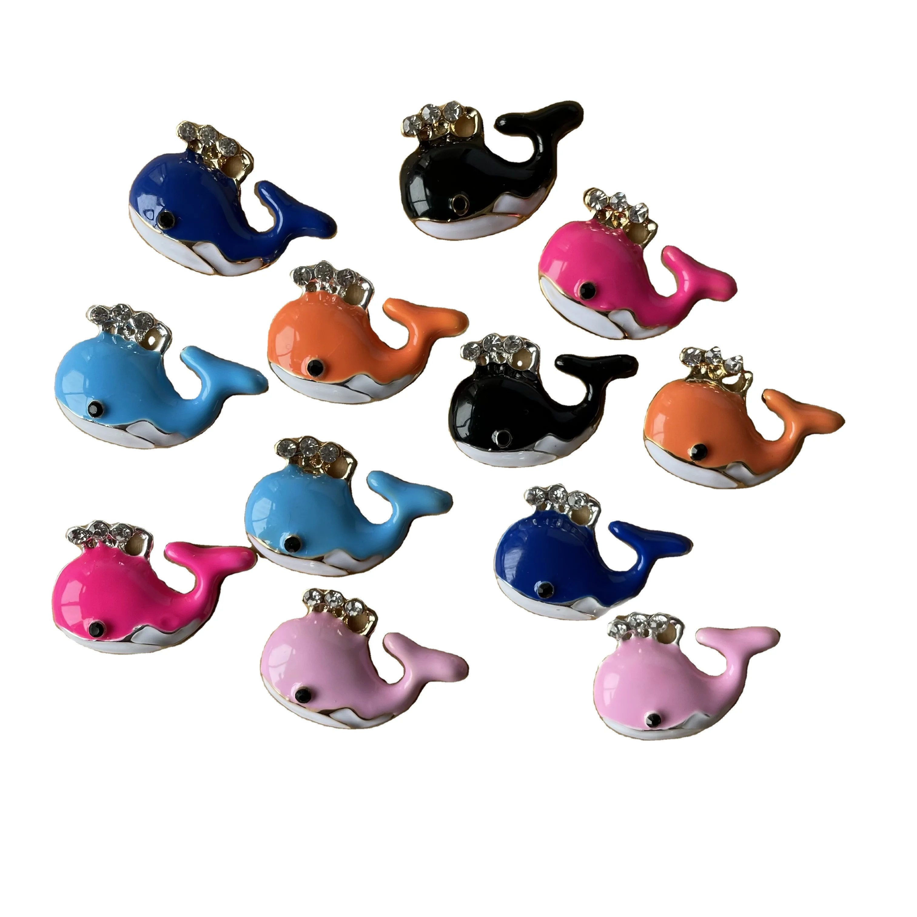 

cute enamel crystal Whale keychain pendent charms ocean sea charms jewelry accessories DIY whale charms keychain accessory