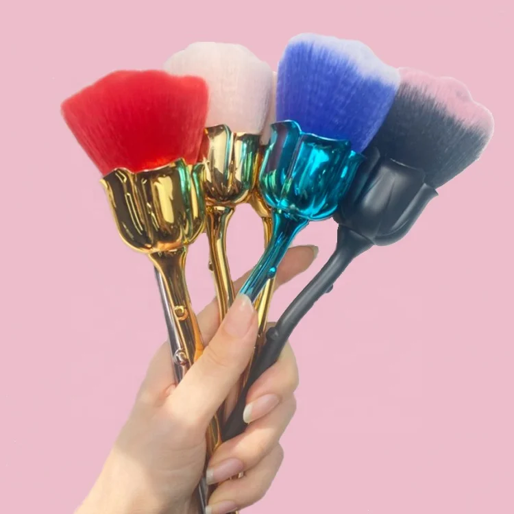 

GREENKEM 1Pc Beauty Brush Blush Powder brushes Fashion Gel Nail Accessories Nail Material Tools Rose Nail Dust Brush