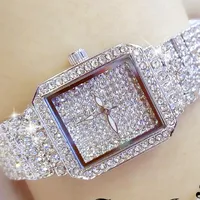 

BS Wristwatch Luxury Crystal Women Dress Watch Fashion Rose Gold Quartz Watches Female Stainless Steel Ladies Wristwatches