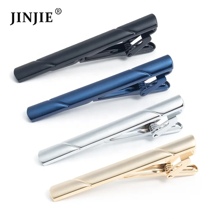 

Hot selling fashion 4 pcs tie clips gift for men tie bar clip set for regular ties necktie wedding business clips, Silver, gold, black, blue