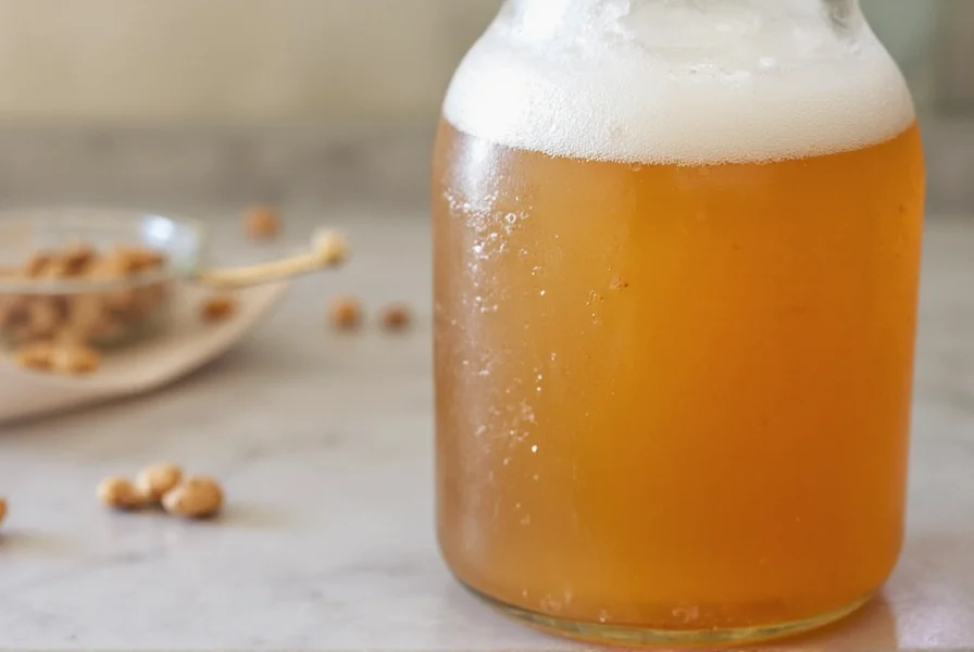 Fresh ginger root, sugar, lemons and glass jars for homemade ginger beer preparation