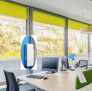Image of Wifi Remote Control Motorized Smart Roller Roman Blinds Chain Motor Battery No Tubular