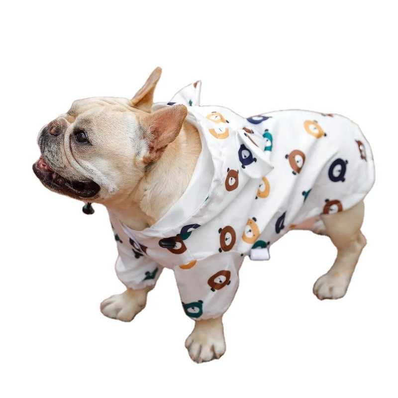 

Wholesale Waterproof Cubs French Bulldog Clothes Thin Summer Dog Raincoat, As shown in details