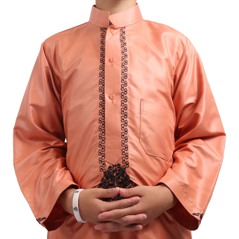 

2020 Shiny Material Boy Thobe with Pants Islamic Style Thobe / Thawb Long Sleeve Middle East Polyester Children OEM/ODM 24PCS, Mixed 6 colors