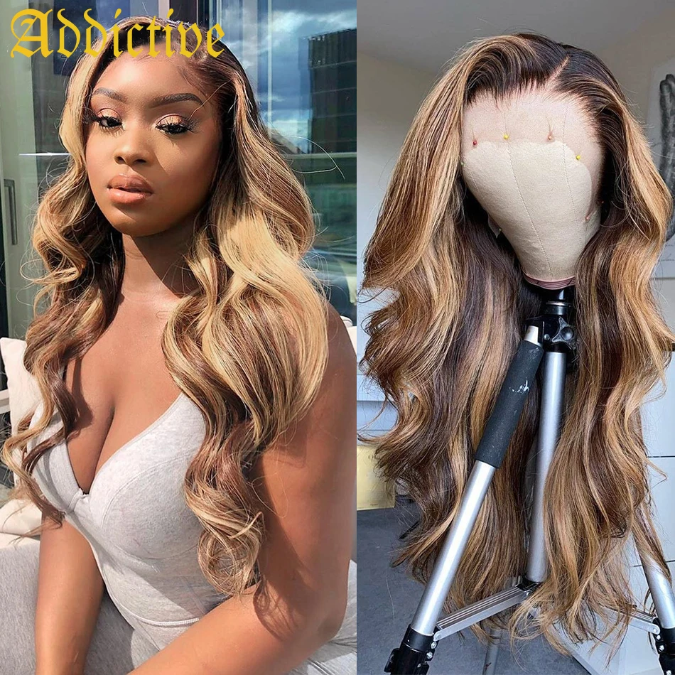 

Addictive Blend For Black Women Curly Human Hair Wigs 4*4 Blonde 613