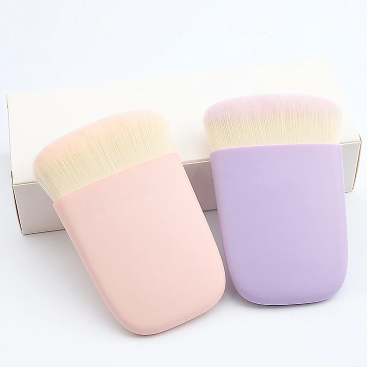 

New Style Cute Japanese Purple Pink Color Foundation Blush Makeup Cosmetic Brush Beauty Essentials for Travel, Pink/purple