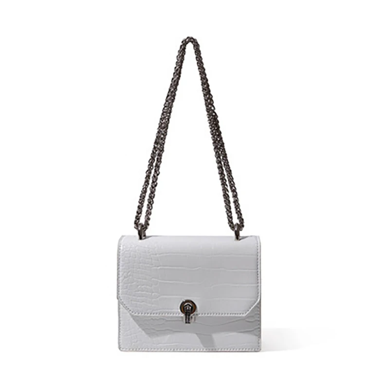 

EM1020 Popular trending elegant luxury women's chain shoulder messenger small handbags 2022 guangzhou crocodile leather bags