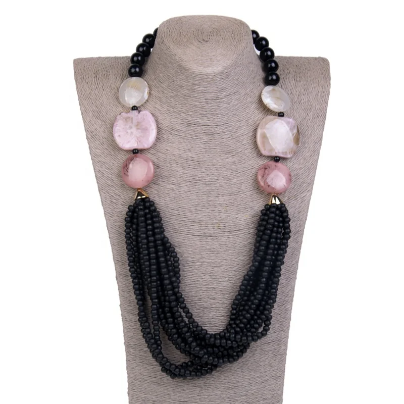 

Fashion Wooden Beads Artificial Chain Necklace Bead Chain Necklace Jewelry