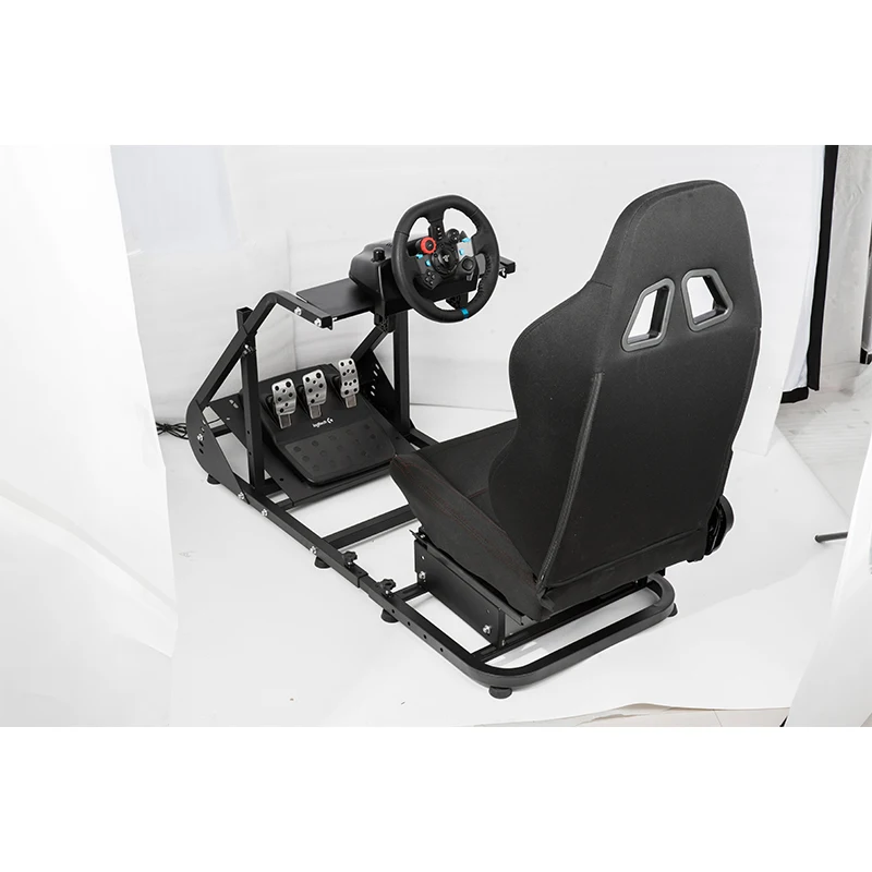 

Convenient And Skillful Logitech G25 G27 G29 Ps4 Steering Wheel Safe Driving Simulator Racing Wheel Stand With Seat, Black