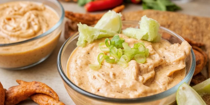 Classic chipotle ranch dressing in a bowl with herbs and peppers