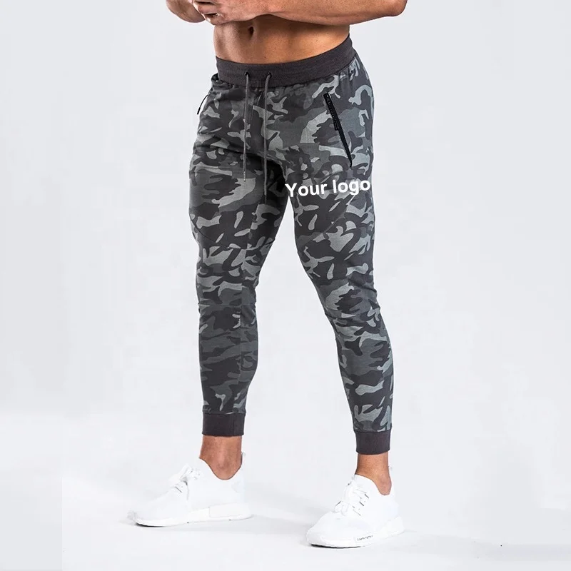 

Wholesale Mens Cotton Joggers Gym Training Fitness Cotton Sweatpants Tie-up Pants Gym Men Joggers, As picture show