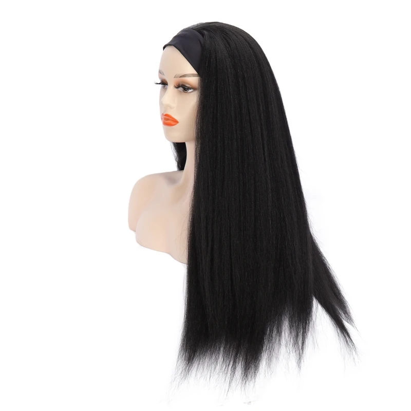 

Wig Human Hair Straight Brazilian Hair Weave Bundle Front Lace Bangs Chemical Fiber Wig, Photo colors