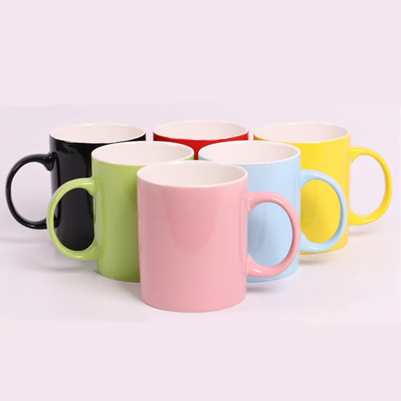 

Ceramic Magic Mug For Sublimation Mug 11Oz Sublimation Inner & Handle Color Coated Mug Sublimation White, White color