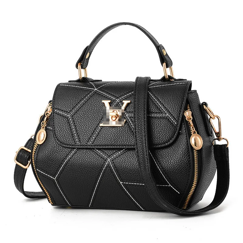 

Women Bag Fashion One-shoulder Handbag PU Geometric Pattern