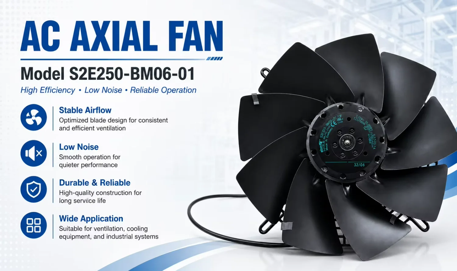 Axial Fan, S2E250-BM06-01, 230V - detail 2