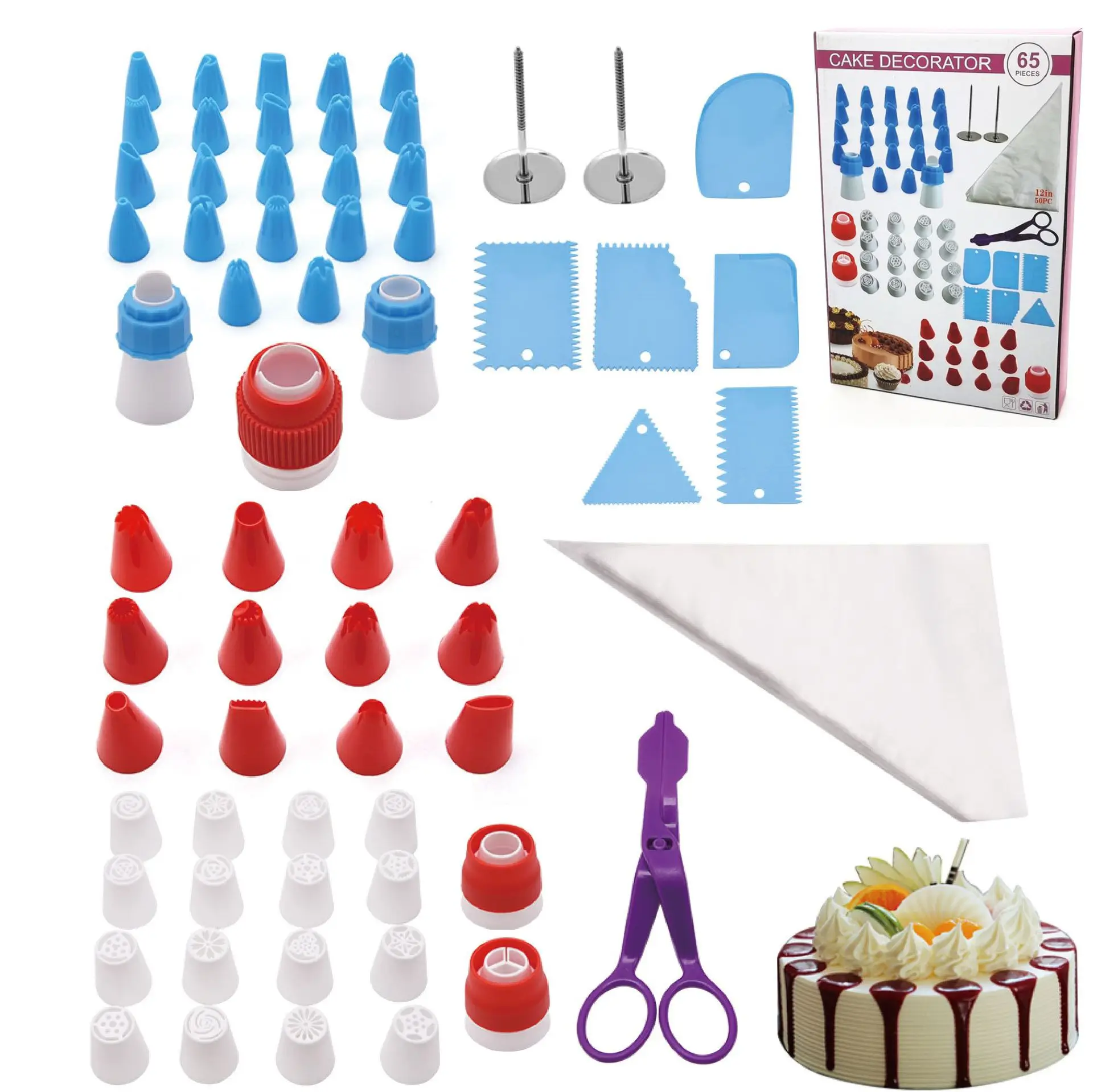 

China Manufacture 2021 Baking Pastry Tool Plastic Frosting Piping Bag Non-Stick Cake Making Tools Set Of Decorative Tools