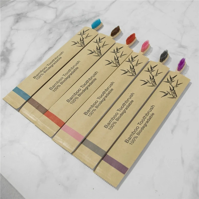 Colorful Natural Bamboo Toothbrush Set Soft Bristle Charcoal Teeth Whitening Bamboo Toothbrushes Soft Dental Oral Care