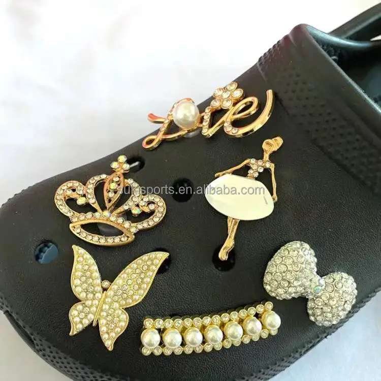 

Hot Sale High-class Metal Clog Charms For Croc Shoe Decoration Bling Charms For Croc Shoe, Picture