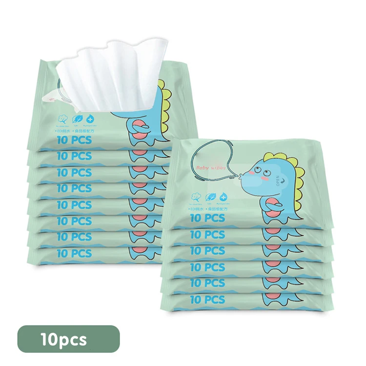 

10 pieces of baby wet wipes ten pumps disposable wet wipes wipes night market mother and baby low-priced supply