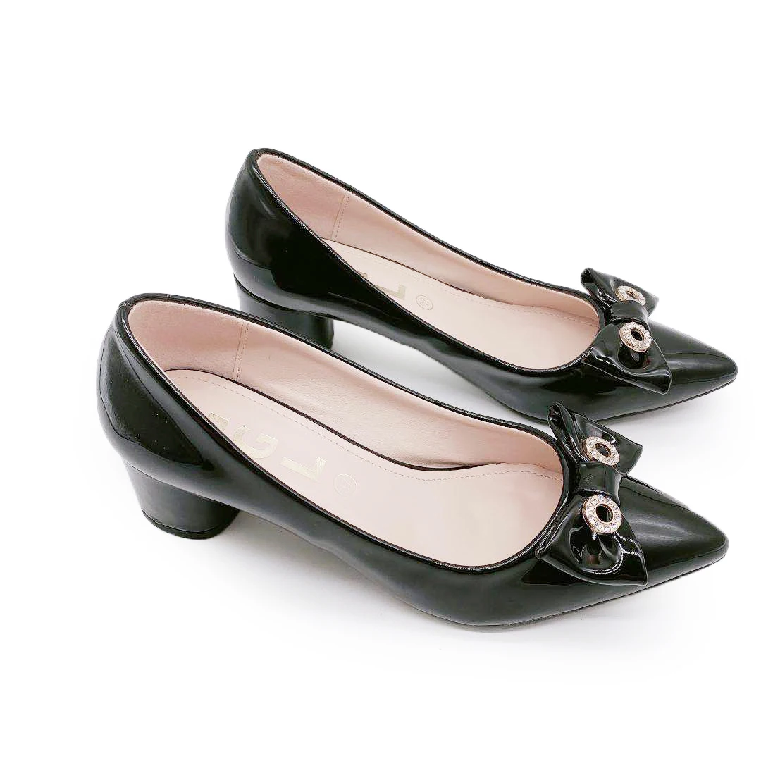 

Golden Leather Heels Spring Autumn Women Shoes XMR998-2 Custom Block Heels Ladies