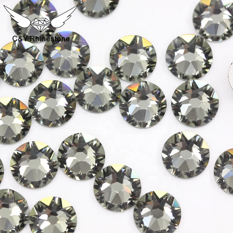 

CY Black Diamond Loose Rhinestones Flatback Crystal Nail Art 1440pcs Bulk Non Hotfix Rhinestone