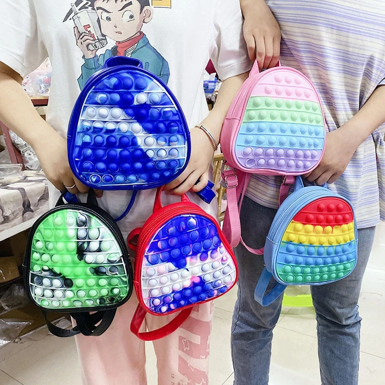 

Hot Popular Soft School Bags New Push Popping Bag Bubble Fidget Toys Squeeze Push Bubble Fidget Backpack for Kids and Adults, As per picture