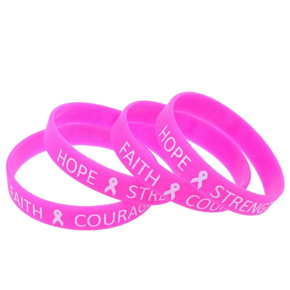 breast cancer rubber bracelets bulk