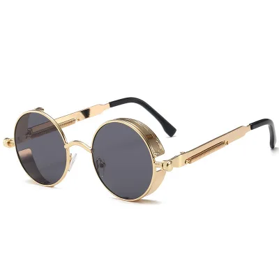 

2021 Sunglasses Luxury Brand Designer High Quality Men Women Retro Round Metal Frame Classic Gothic Steampunk Sunglasses UV400, Custom colors