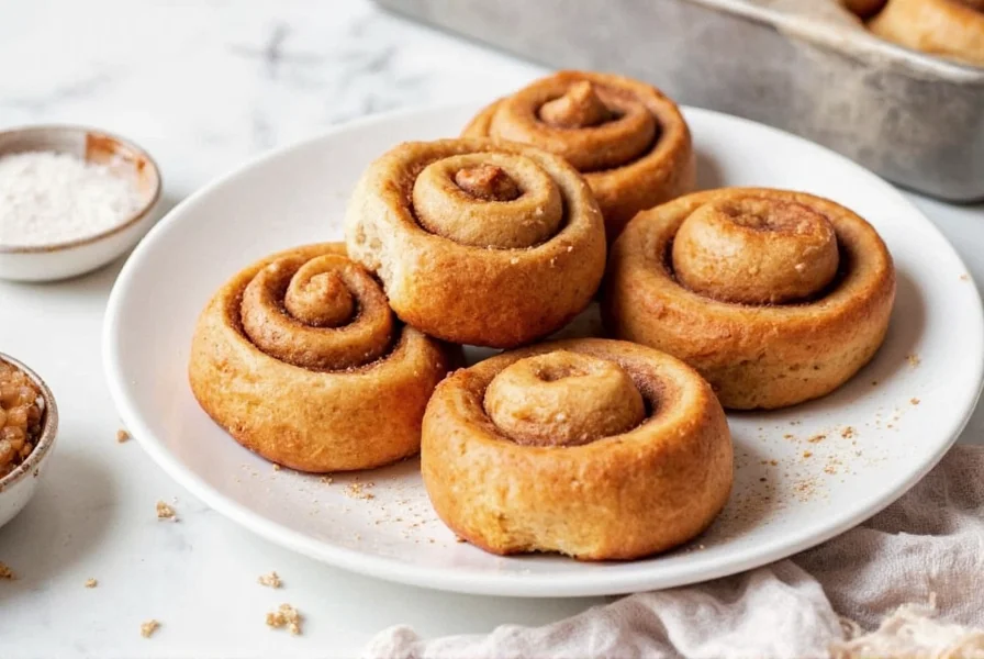 Step-by-step process of making vegan cinnamon bun dough showing kneading technique and proper texture development