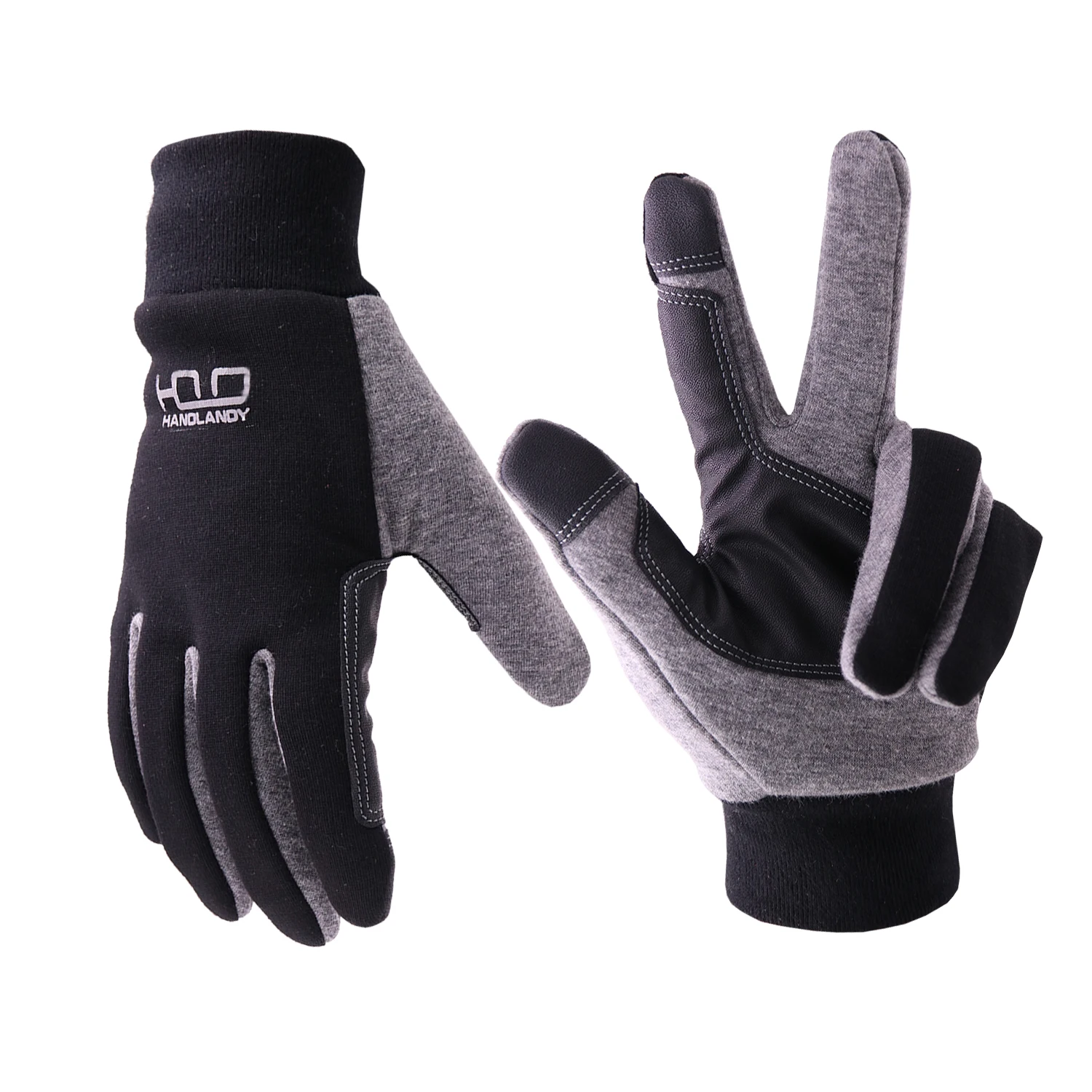 

HANDLANDY In Stock 4-way Stretch Fabric Thermal Gloves Winter Touch Screen Gloves Sports Bike Gloves, Black pink