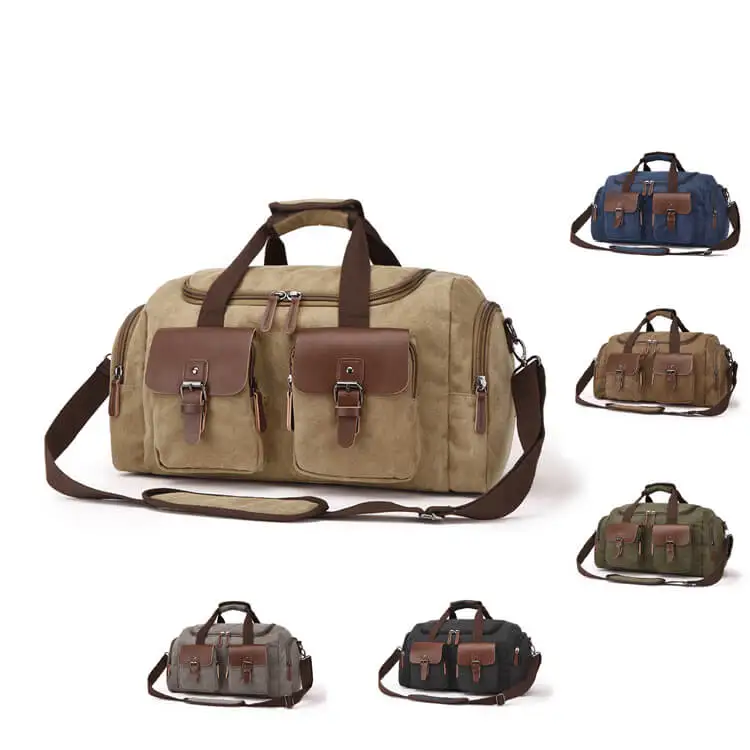 

YS-C039 Vintage style cheap high capacity duffle bags business canvas travel bag with shoe compartment