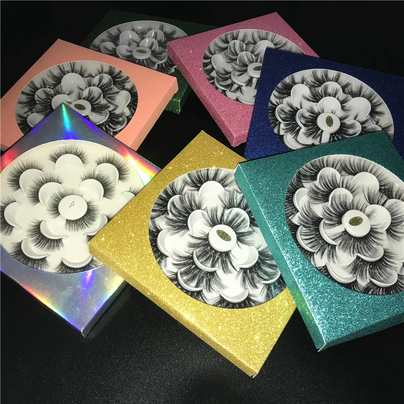 

rainsin Wholesale 3D mink eyelashes fur false eyelashes and flower tray with glitter box