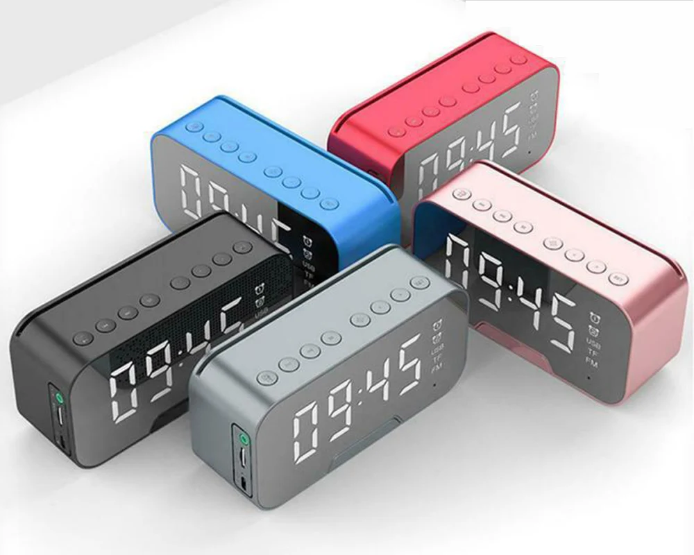 

Wireless Blurtooth Speaker Heavy Bass Speakers Music Player Support LED Time Display Clock Alarm Mirror Wireless Subwoofer