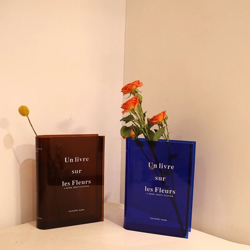 

Nordic Books Acrylic Vase Flower Home Decoration New Products