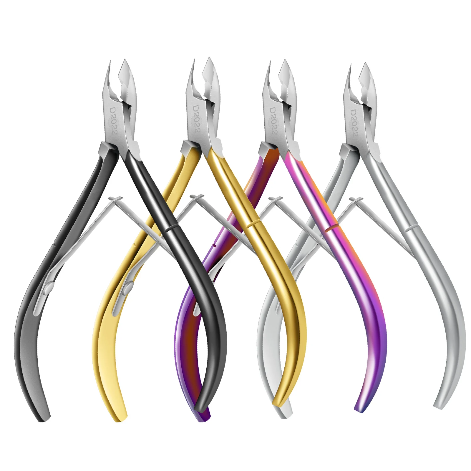 

Professional High Quality Stainless Steel Dead Skin Scissors Nail Art Clipper Trimmer Cuticle Scissor Cutter Nail Nipper Tools, Gold/silver/rainbow/black