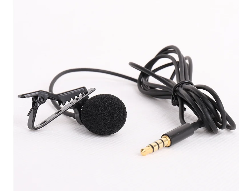 

Condenser Podcast Mic 3.5mm Plug Clip on Microphone Lavalier Lapel Recording MY188 Microphone For Phone And Laptop, Black