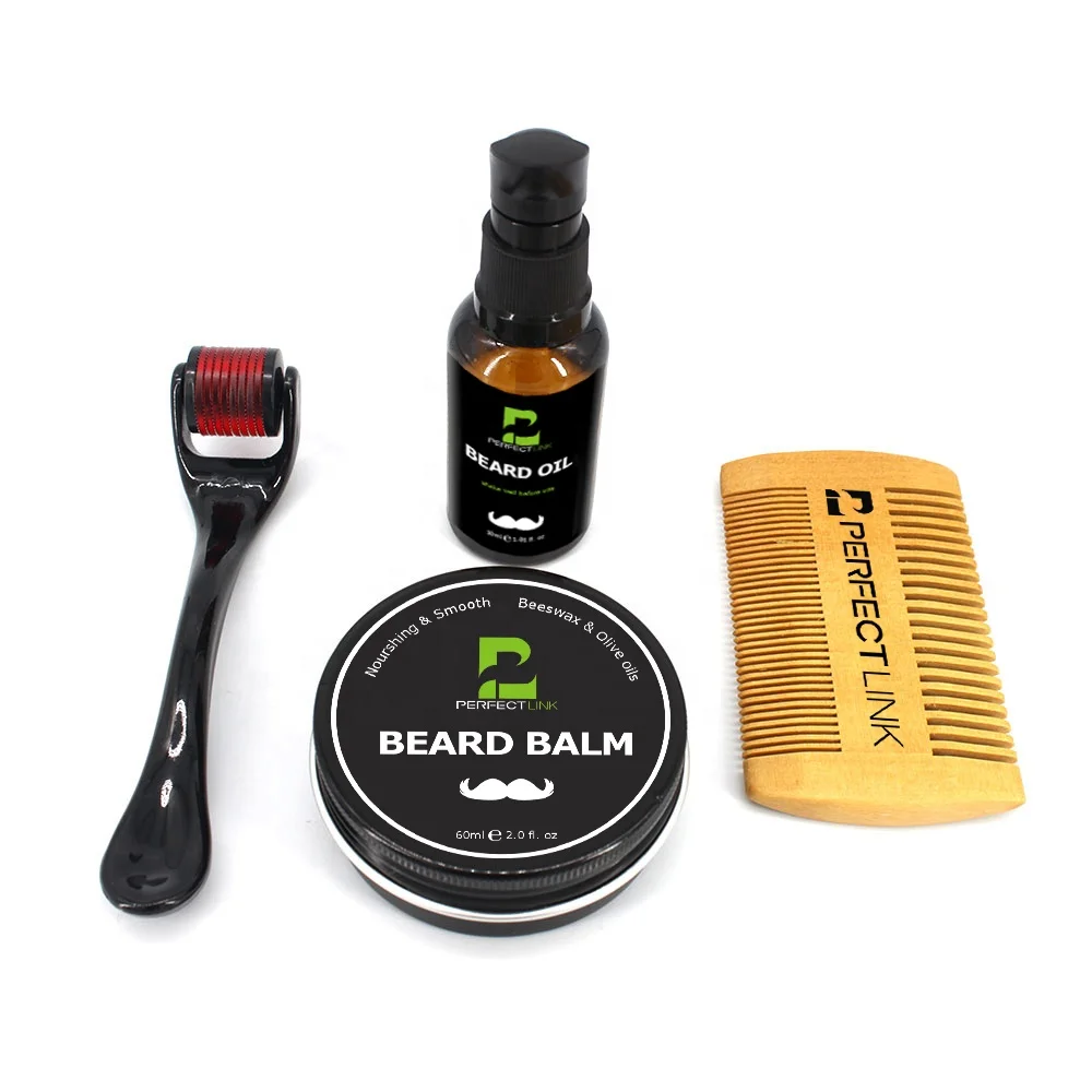 

Wholesale Luxury Men Beard Care Set For Green Sandal Wood Comb And 100% Boar Bristle Brush With Scissors