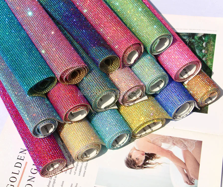 

Bling new self adhesive crystal sticker 7.9 * 9.4 inch diamond crystal sheet