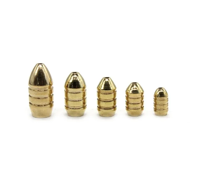

Toplure Brass bullet Sinkers Copper Tackle Brass Fishing Weights for Texas Rig Fishing weights, As pictures show