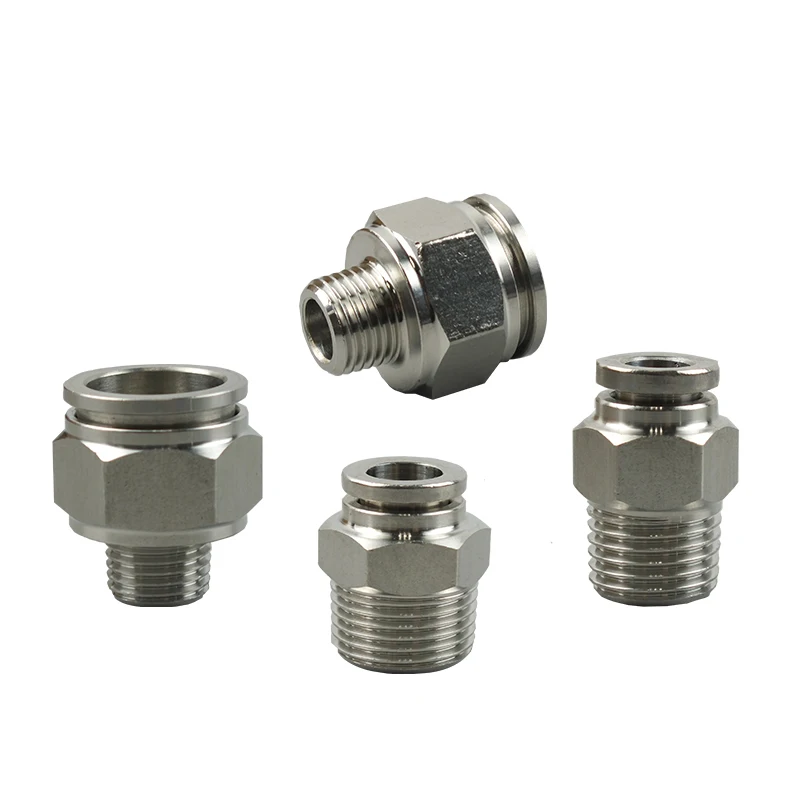 Metal Adapter Pneumatic Connector 304 Stainless Steel Quick Plug-in Pneumatic Connector Pneumatic Fitting Connector