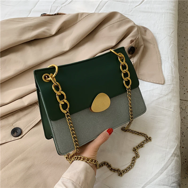 

2019 Christmas new style texture chain fashion small square bag, Can choose any color in the color card or custom