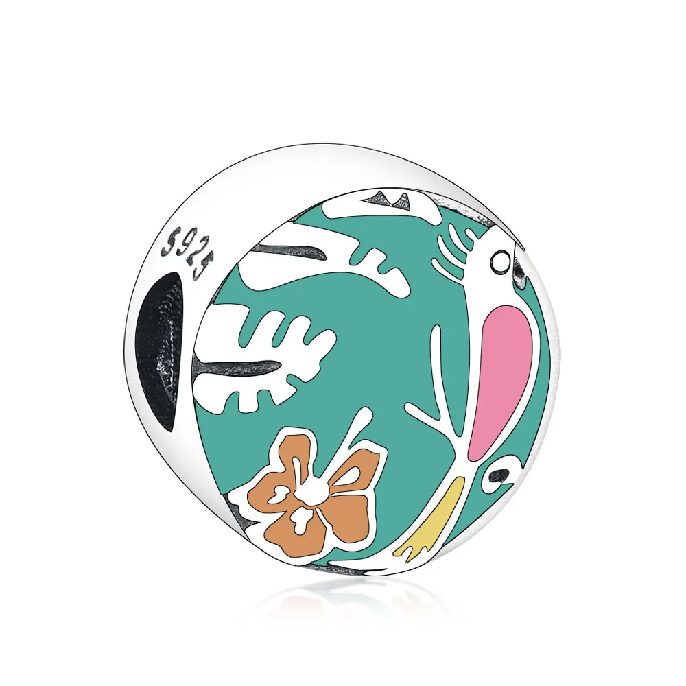 

Wholesale Authentic 925 Sterling Silver Enamel Bird Flower Tree Beads Charm For Bracelet Necklace Jewelry Making