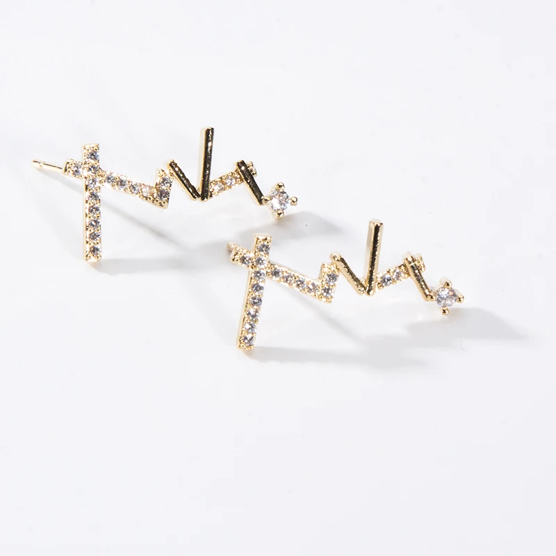 

2021 new fashion gold plated Ali wholesale women's jewelry zircon suit Pendant Letter Earrings