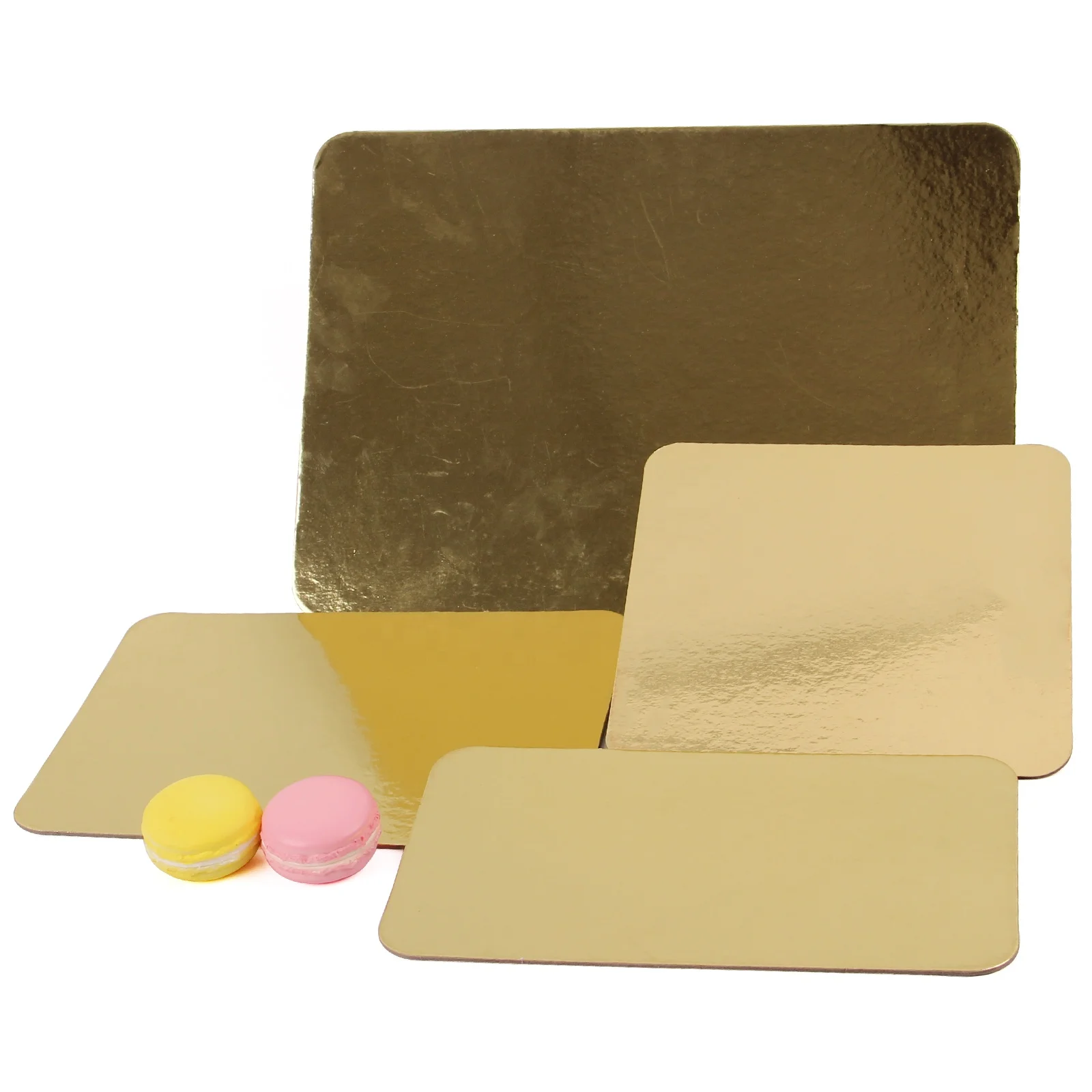
Different size round & square gold chipboard cake board 