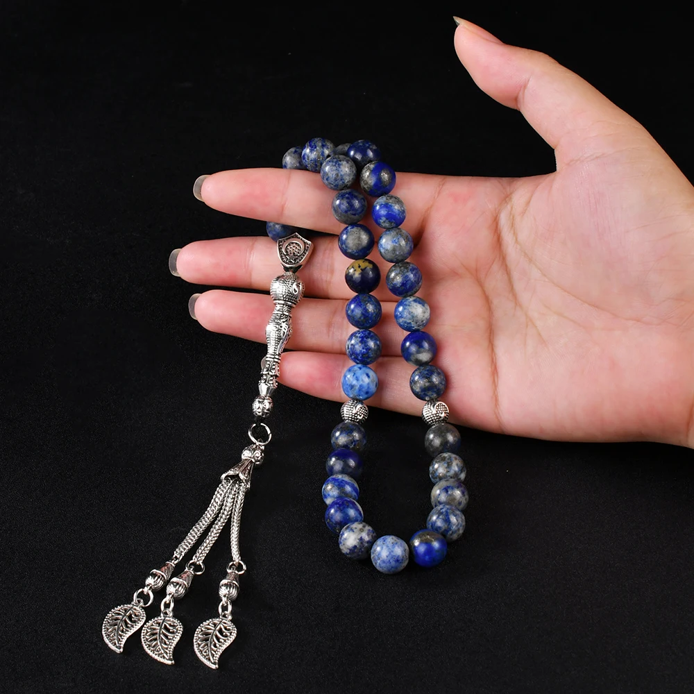 YS329  Natural lapis lazuli jewelry tasbih 33 prayer beads islamic tasbih  stone